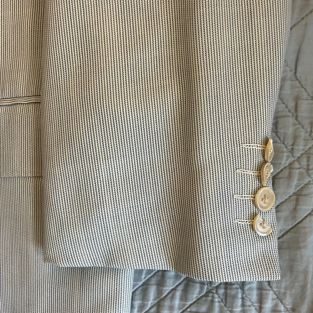 Ermenegildo Zegna Made in Italy‎ Vintage Subtle Fine Stripe Travel Jacket 44 R